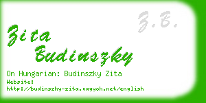 zita budinszky business card